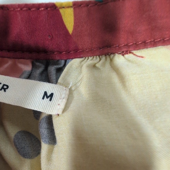 Marine Layer Floral Ruffle Tiered Mini Dress Tencel Burgundy Medium - Picture 6 of 13